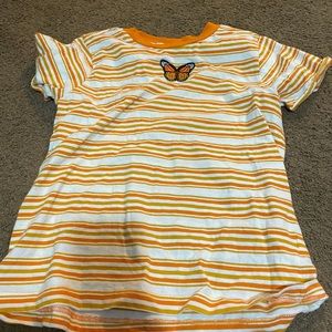 Butterfly orange striped shirt